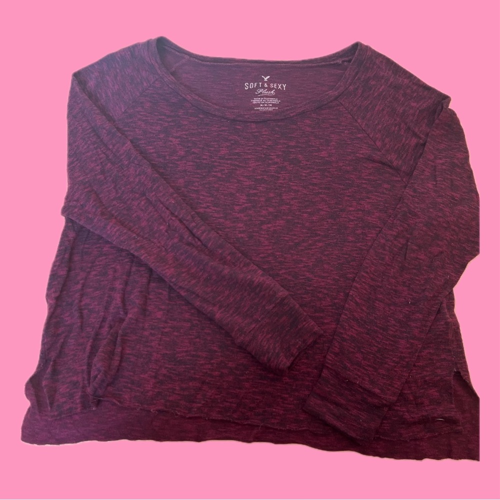 american eagle burgundy long sleeve
